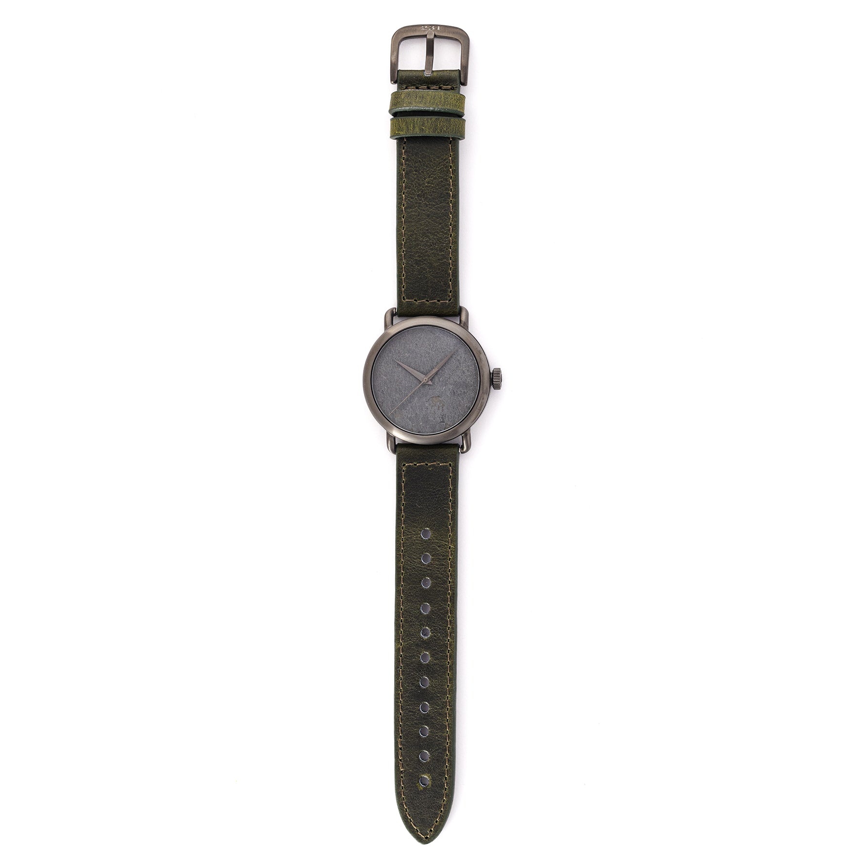 ROUND WATCH 01 GUN STONE ARMY GREEN
