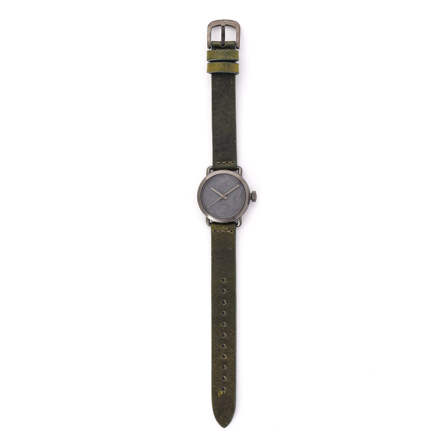 ROUND WATCH 02 GUN STONE ARMY GREEN