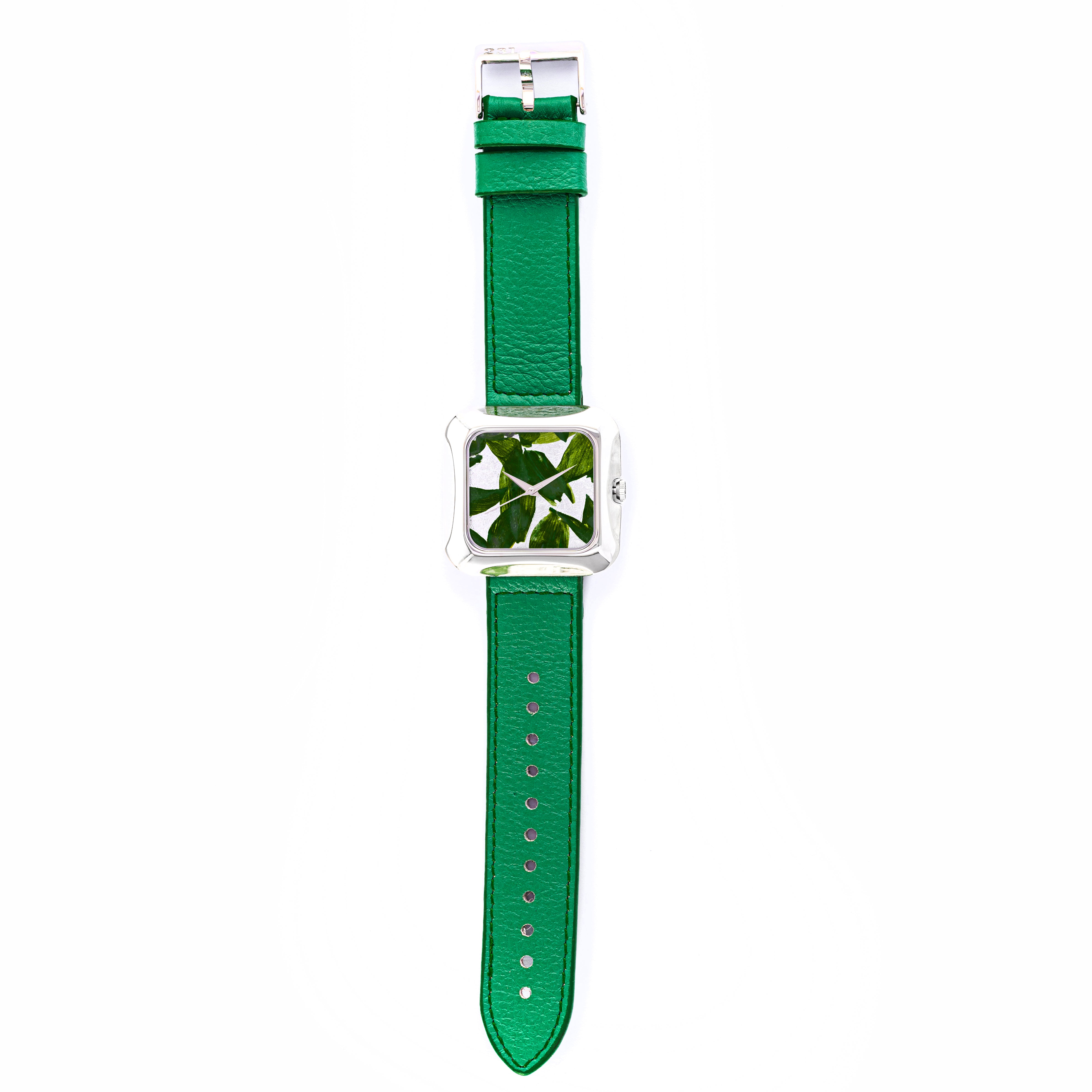 THE 15TH MOMENT SILVER GREEN FLOWERS GREEN