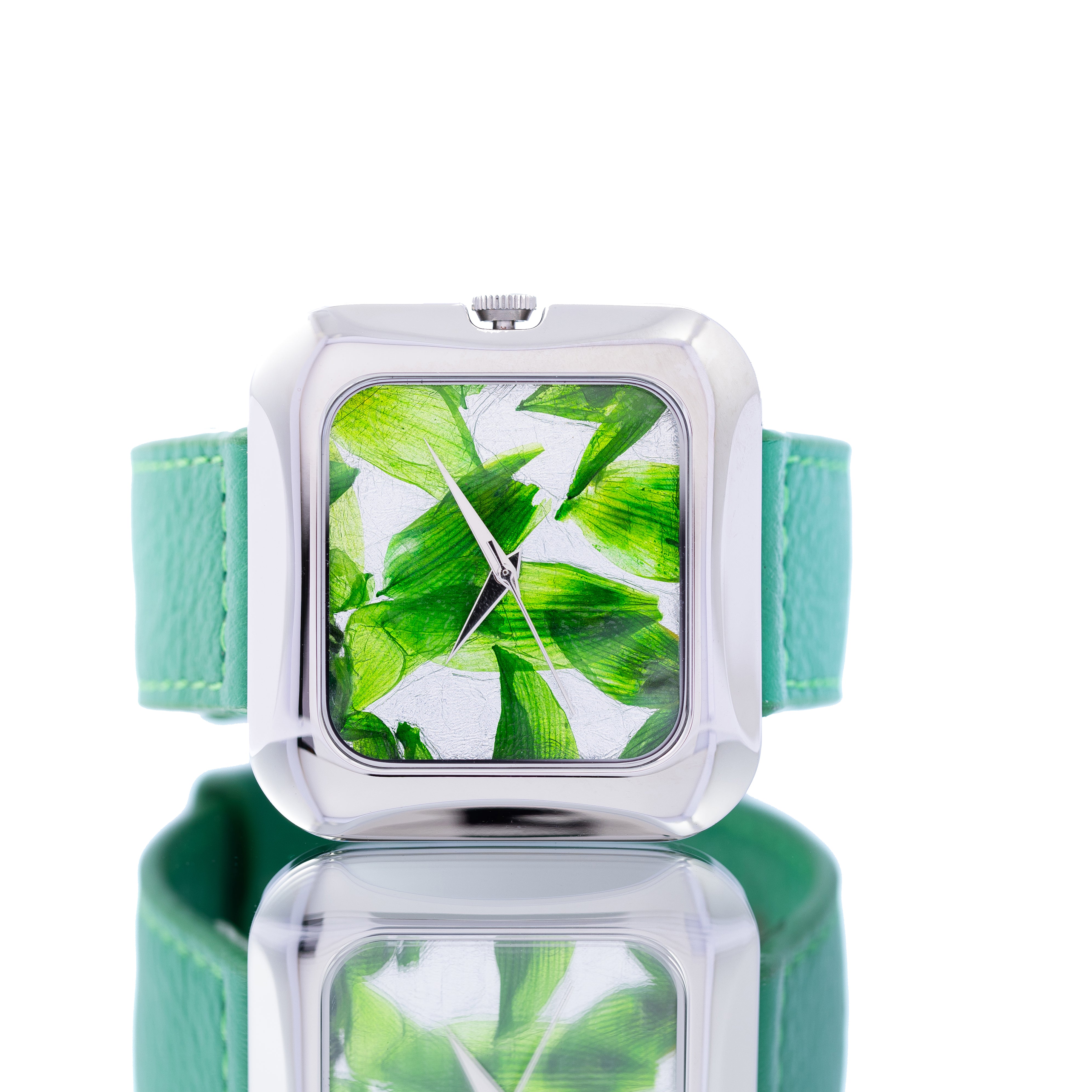 THE 15TH MOMENT SILVER GREEN FLOWERS GREEN