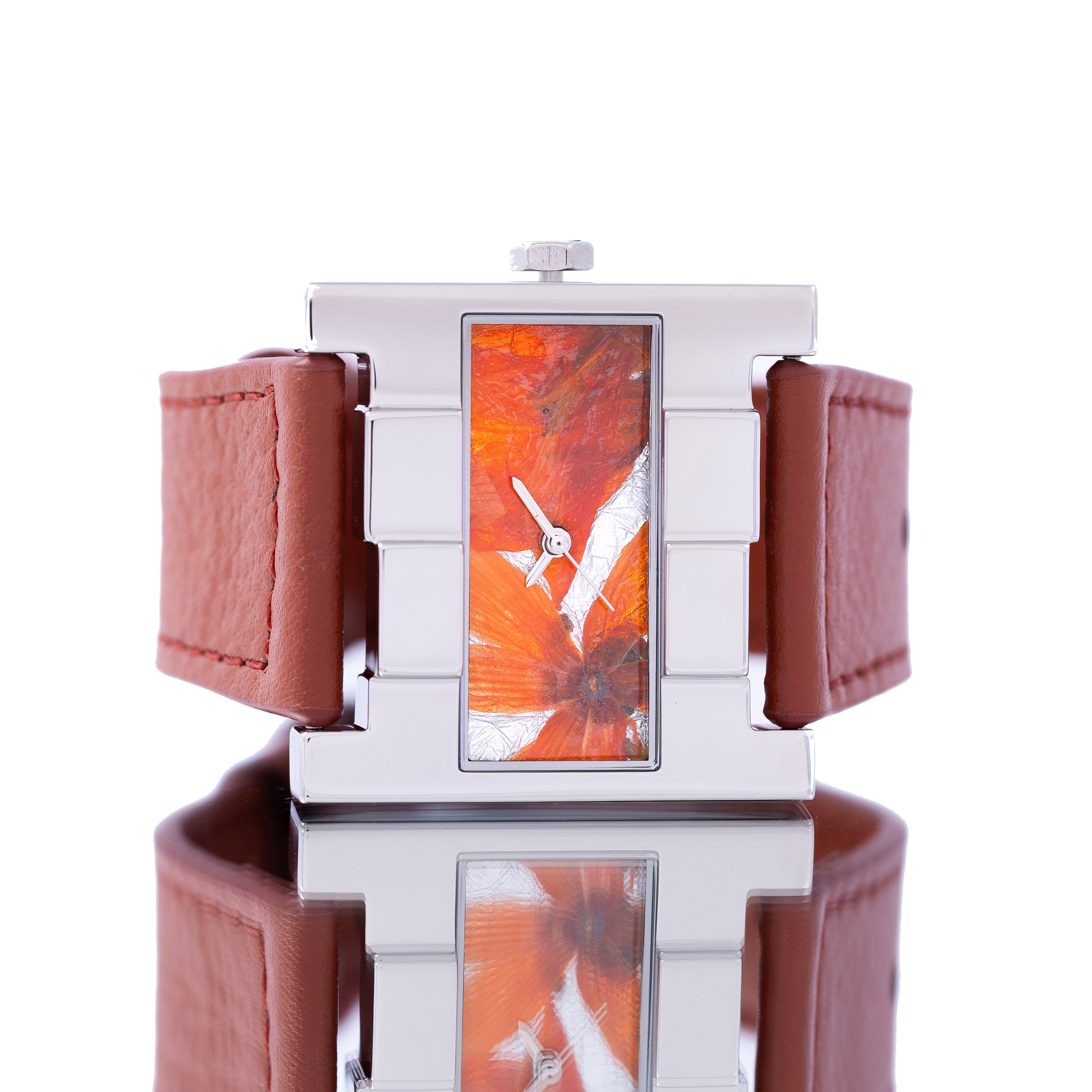 THE ASCENT SILVER ORANGE FLOWERS TERRACOTA