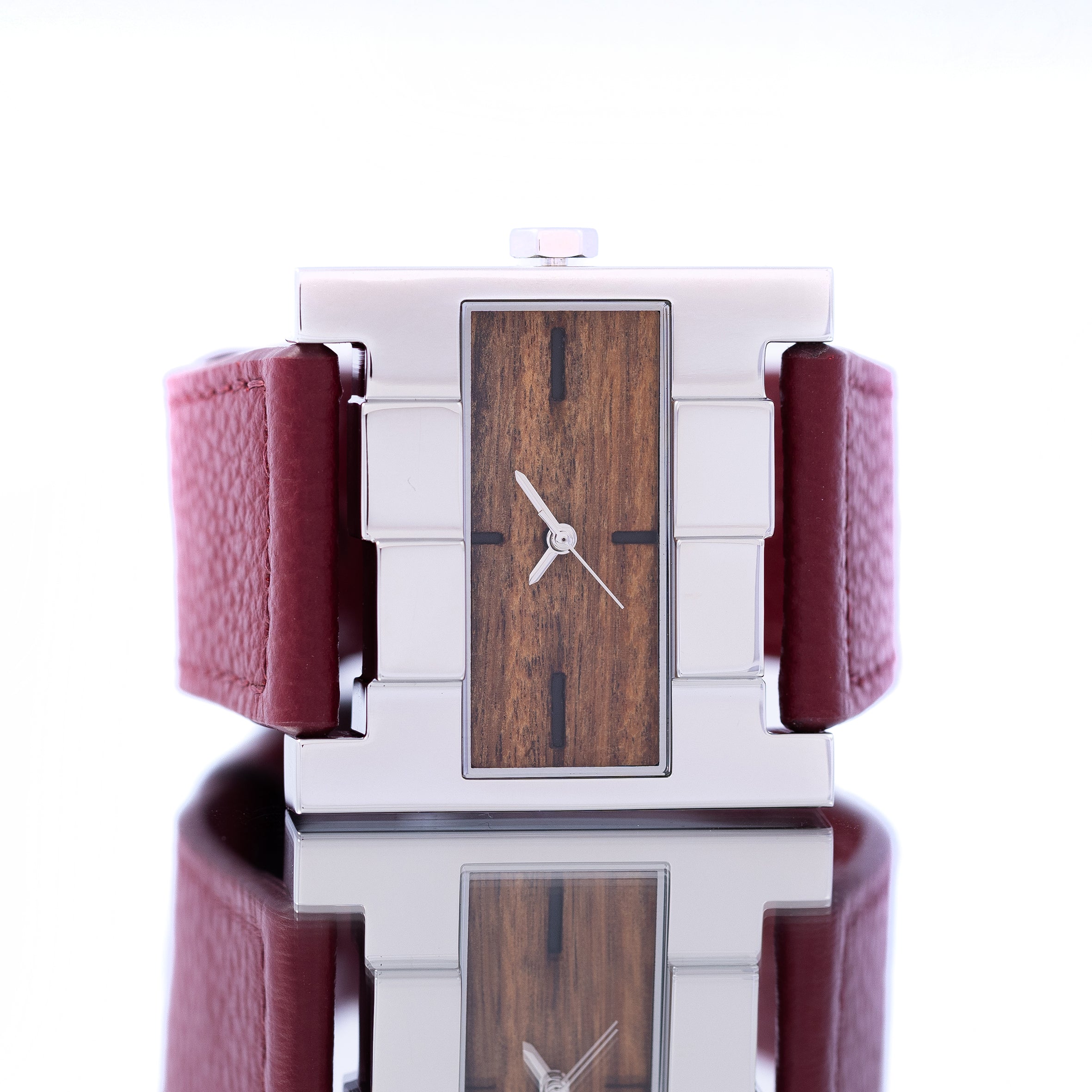 THE ASCENT SILVER PALO SANTO WOOD BURGUNDY